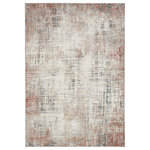Nourison - Calvin Klein CK022 Infinity 5'3" x 7'3" Rust Multicolor Modern Indoor Area Rug - Casual elegance. The wispy clouds of color and cross-hatched linear pattern of this abstract rug from the Calvin Klein Infinity collection adds depth to any space. This multicolored, rust red, grey and blue rug is machine-made for lasting style in softly textured, easy-clean fibers.