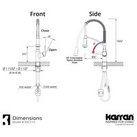 Karran All, One Farmhouse Quartz 34" Double Bowl Sink, White With Faucet