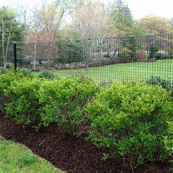 Weld Wire on  2" O.D. Round Black Pipe with Top Cable - Home Fencing And Gates