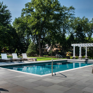 Glen Ellyn Swimming Pool, Spa Inside Pool, Pergola