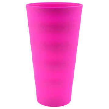 Break-Resistant Plastic Cups 18Oz, Reusable Design, Pink