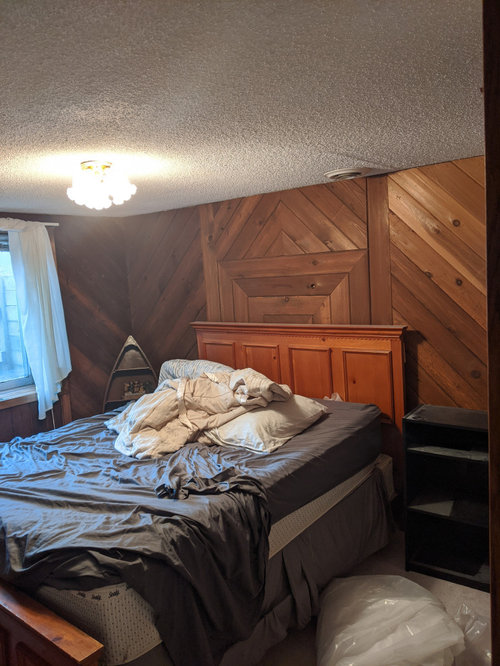 Basement Bedrooms Help Ugly Wood And Popcorn Walls Eek