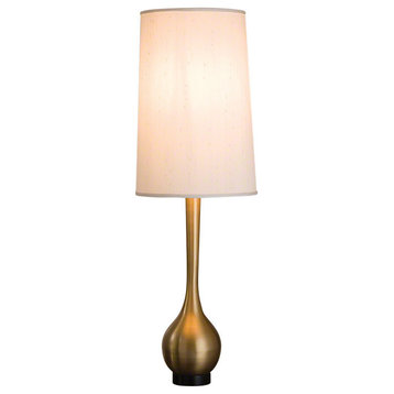 Bulb Vase Lamp, Antique Brass