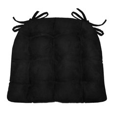 Micro-Suede Black Chair Pad With Latex Foam Fill, Standard