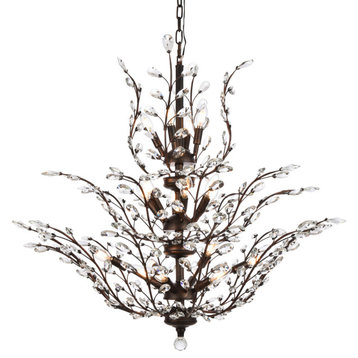 Elegant Lighting V2011G41/RC Orchid 18 Light 41"W Crystal - Dark Bronze