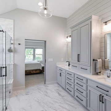 Transistional Primary Suite (bed, bath, closet) + Hall Bath + Laundry Parkville
