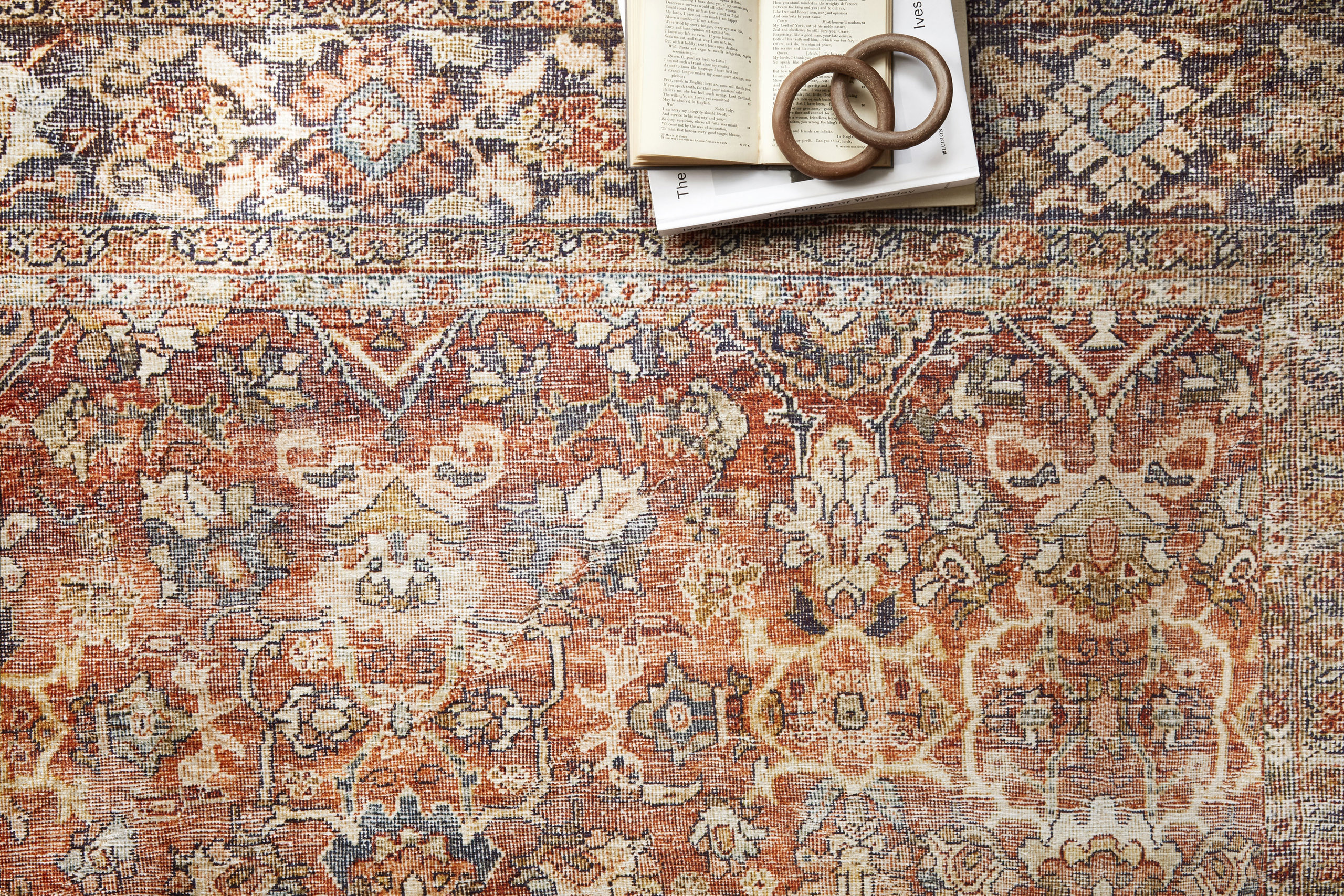 Spice, Marine Printed Polyester Layla Area Rug by Loloi II, 5'x7'6"