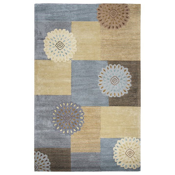 Rizzy Home Eden Harbor EH070A Multi-Colored Block Area Rug, Rectangular 9'x12'