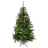 Pre-Lit Traditional Mixed Pine Artificial Christmas Tree, Multi Lights, 7.5'