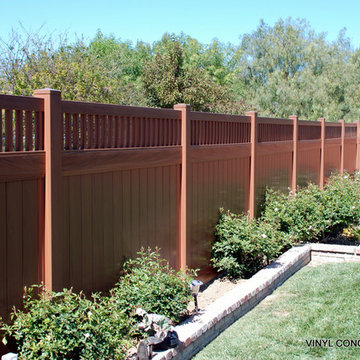 WALNUT VINYL (WOOD LOOK) FENCING,GATES,RAILING, PATIO COVERS, ETC.
