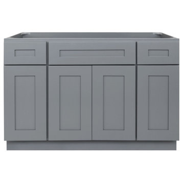 48" Vanity Sink Base Cabinet With Drawers Colonial Gray by LessCare
