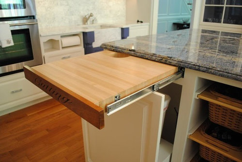 Pull Out Cutting Board Over Trash, Kitchen Island With Trash Hole