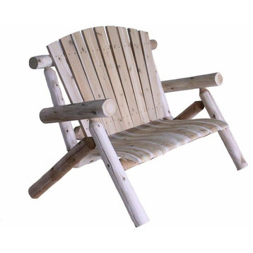 Lakeland Mills 4-Foot Cedar Log Love Seat, Natural