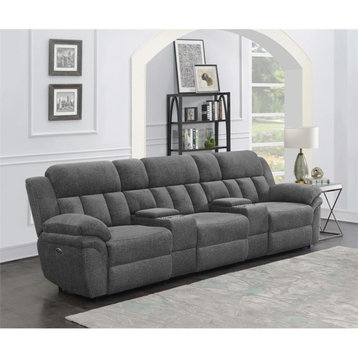 Coaster Bahrain 5-Piece Upholstered Chenille Theater Seating in Charcoal