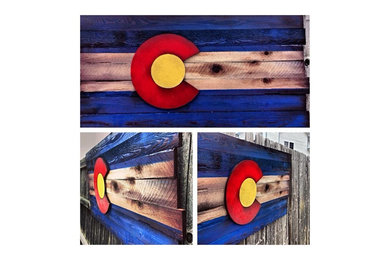 Wooden Colorado Flag