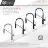 Single Handle Pull-Down Dual Mode Kitchen Faucet, Matte Black