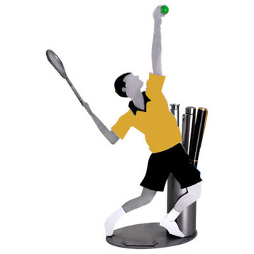 Tennis Player Business Card Holder and Metal Figurine