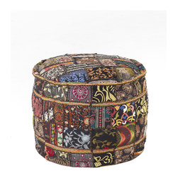 Patchwork Pouf - Floor Pillows And Poufs