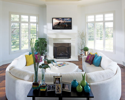 hexagon shaped living room