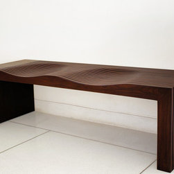 Metaphor | Solid Wood Bench with Hand Carved Seats - Accent And Storage Benches
