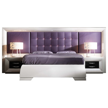Md Sophie 39 Special Headboard Bedroom Set, Glossy White, King