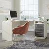 Pemberly Row Engineered Wood L-Shaped Desk in Pearl Oak and Misted Elm