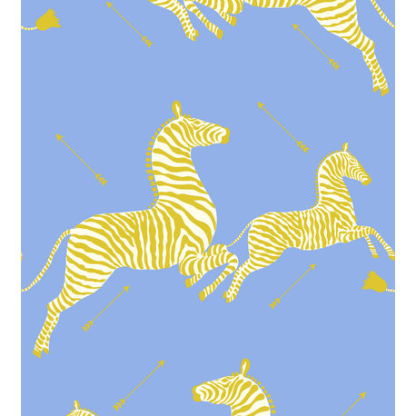 Zebras Wallpaper, Periwinkle