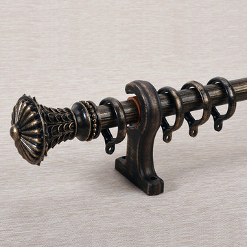 QYR4120 28mm Antique Black White Green Curtain Rod Sets