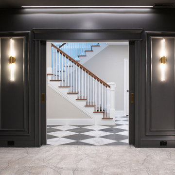 Art Deco-Inspired Basement, Pool, and Cabana
