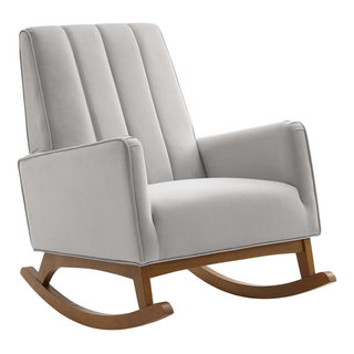 Sway Performance Velvet Rocking Chair Transitional Rocking