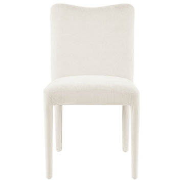 Alder Velvet Dining Side Chair, Set of 2, Zen Cream