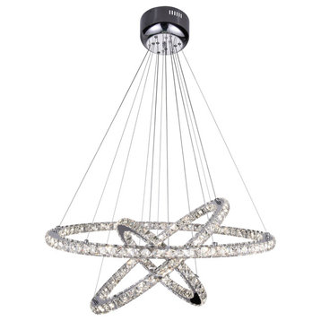 Ring LED Chandelier with Chrome finish