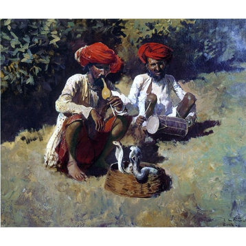 Edwin Lord Weeks The Snake Charmers Bombay, 20"x25" Wall Decal
