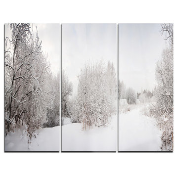 "Snow Landscape With Frosted Trees" Metal Wall Art, 3 Panels, 36"x28"