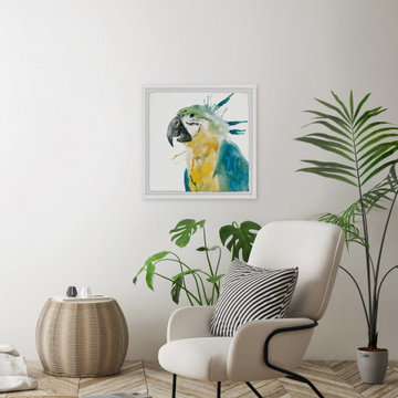 "Festive Parrot" Framed Painting Print