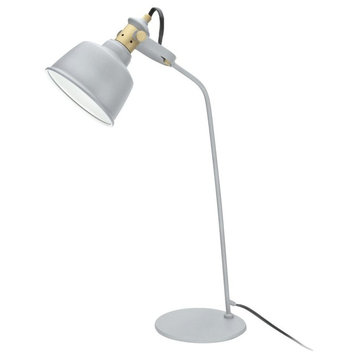 40101, 24" High Modern Metal Desk Lamp, Cement Gray Finish