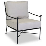 Sunset West Outdoor Furniture - Sunset West Provence Club Chair With Cushions, Cushions: Canvas Granite - So rich in history and culture, the fondly recognized coastal town of Provence influences this classic collection from Sunset West. With sophisticated European undertones and elegant, clean lines, this look serves as a statement piece while remaining graceful in appearance. Built with expertly finished wrought iron, it boasts a woven back and a subtly distressed Century Pewter finish, lending itself to a wonderful addition to almost any style. The Provence's thoughtful engineering combined with generous seating space provides an impressive aesthetic and ultimate comfort.
