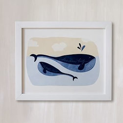Pottery Barn Kids - Little Whale Wall Art by Minted(R) 16x20 , Gray - Home Decor