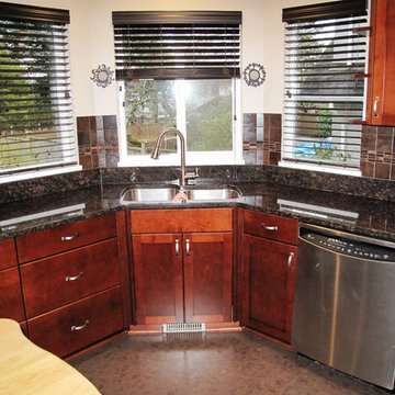 Cabinet Refacing done in Maple with café stain