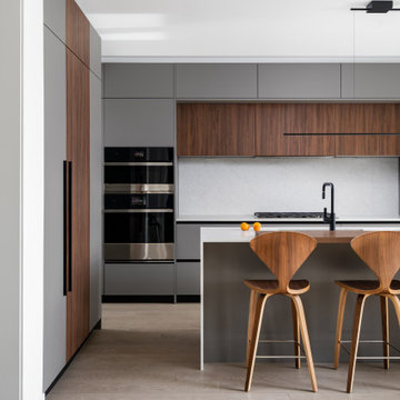 Noce Americano (Imitation Walnut) and Soft Grey Palette