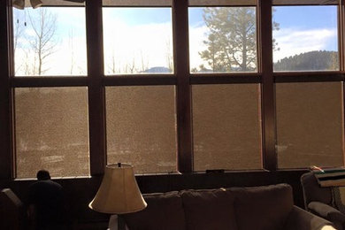 Mid-sized trendy formal and enclosed living room photo in Denver with beige walls, no fireplace and no tv