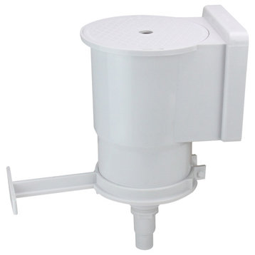 13.75" White Wide-Mouth Thru-Wall Skimmer With Brace and Face Plate