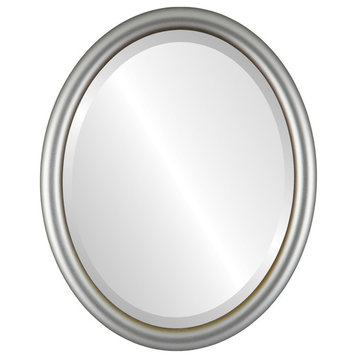 Pasadena Framed Oval Mirror, Silver Shade, 17"x21"