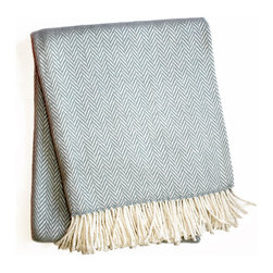 A Soft Idea - Herringbone Throw, Sky - Throws