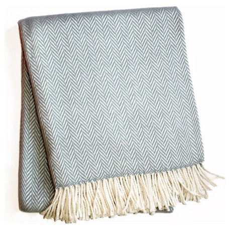 Herringbone Throw, Dark Gray, Sky