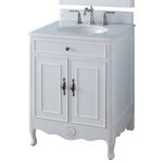 Benton Collection - 26” Daleville White Bathroom Vanity optional backsplash , With Backsplash - *Please Note*