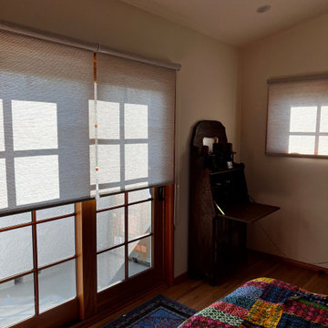 Elevate Your Chatsworth Sanctuary with Beige Roller Shades: Balcony Door