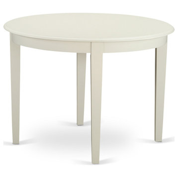 Boston Table 42" Round With 4 Tapered Legs, Linen White