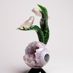 &ldquo;FAMILY GOSSIP&rdquo;- Crystal Birds - Sculptures