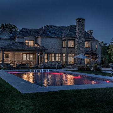 Bannockburn, IL Swimming Pool with Inside Hot Tub and Automatic Cover